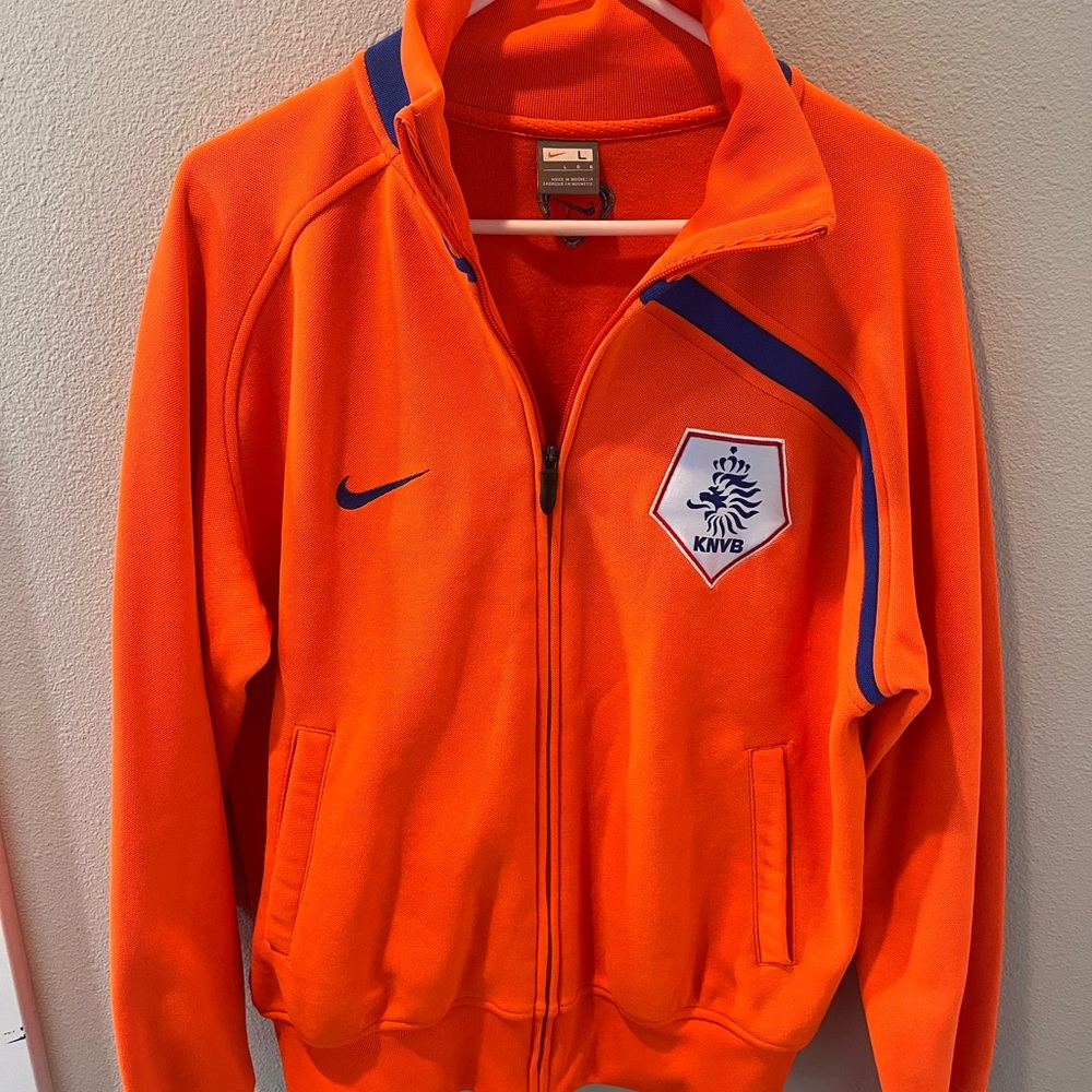 Nike 2008 Men's Bright Orange Nederland Zip-Up Sweater